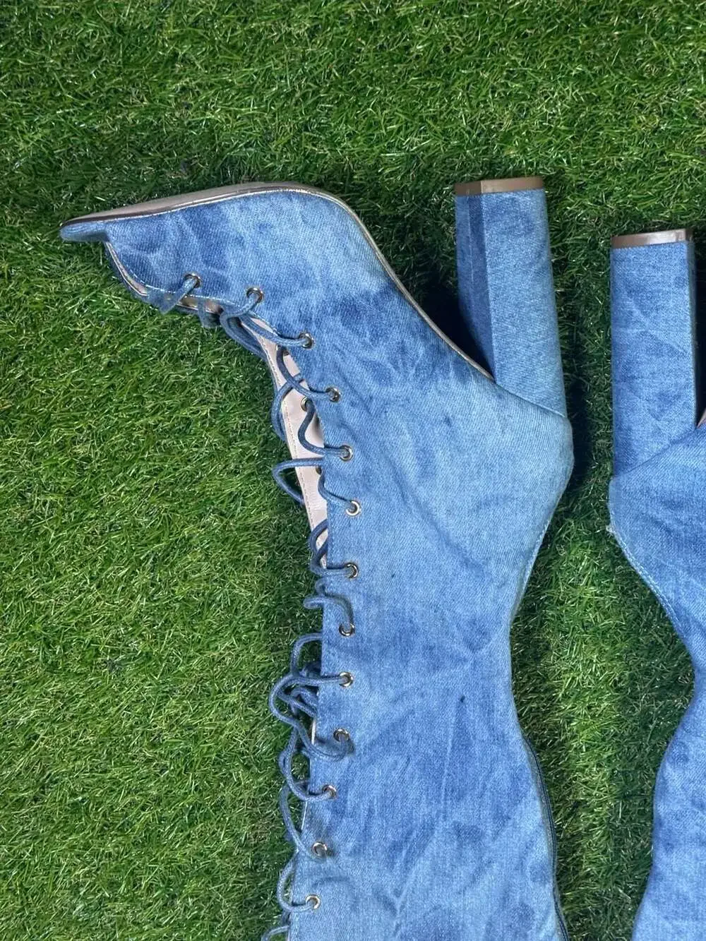 Fashion Nova Living Legacy Over The Knee Denim Boots - Picture 5 of 11